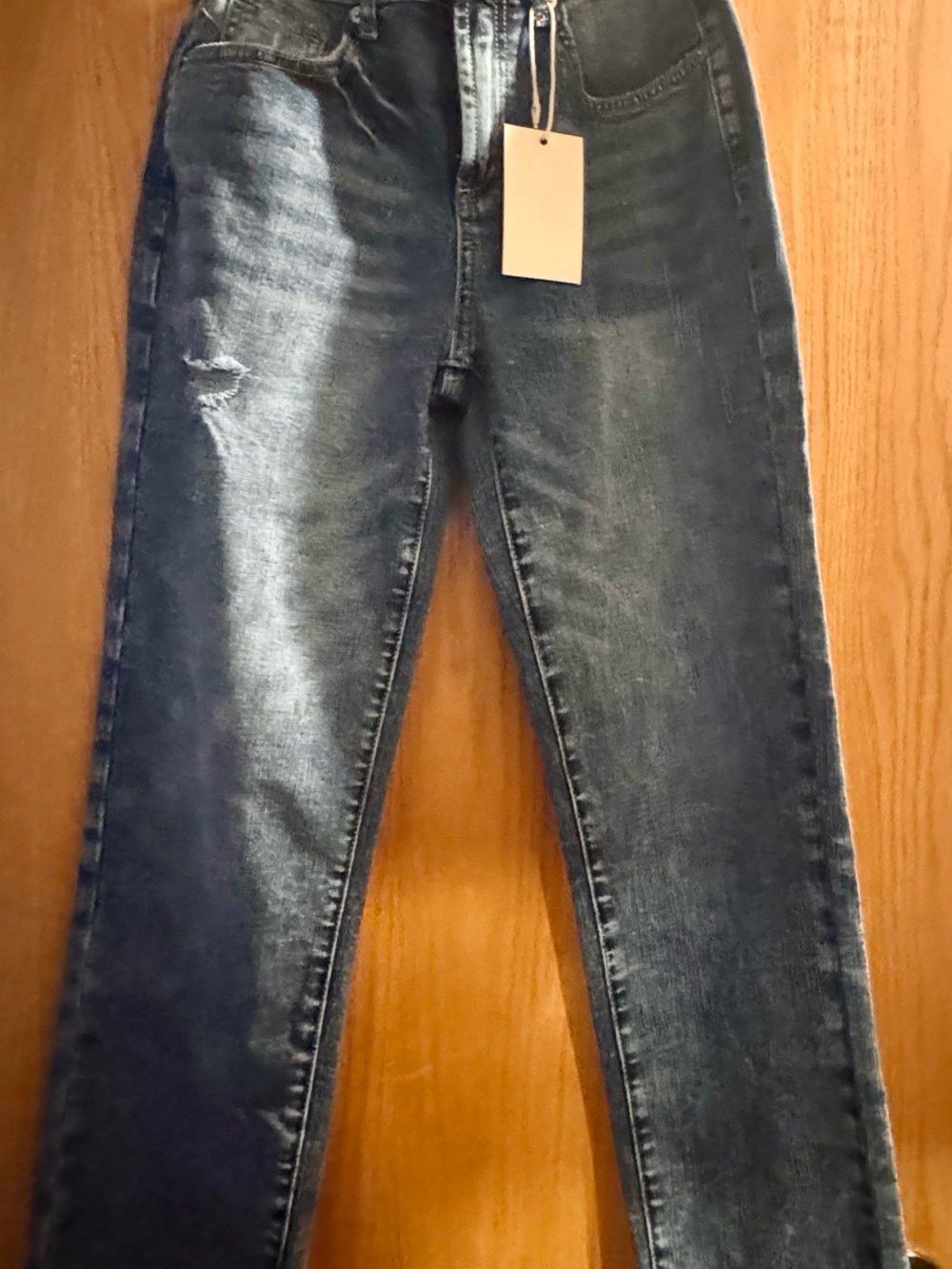 High-Rise Women's Ankle Jeans in Dark Blue Wash
